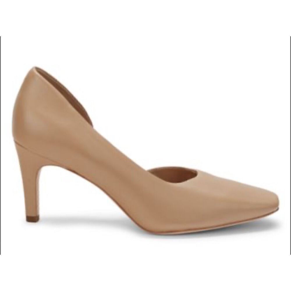 VINCE Tiana Square Toe Leather Pumps in Cappuccino NWOB Size 11